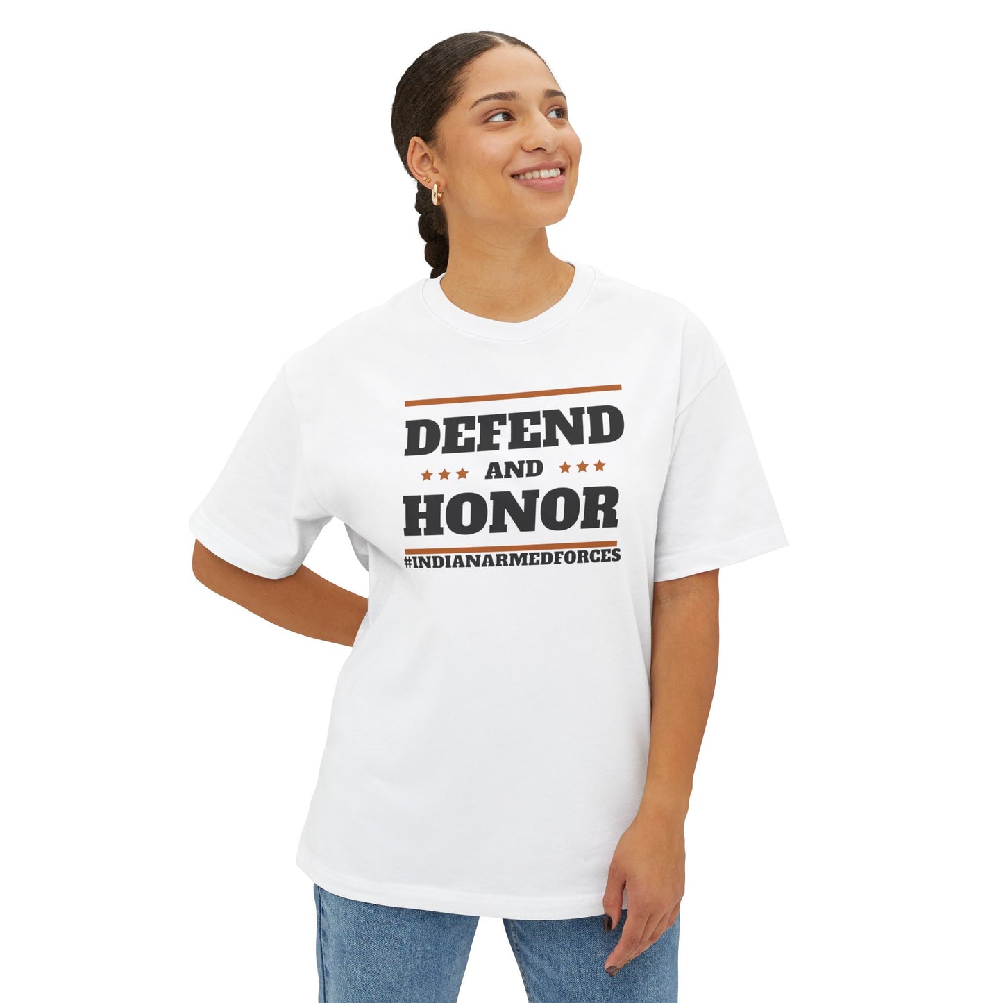 Unisex Oversized T-Shirt - Defend And Honor White